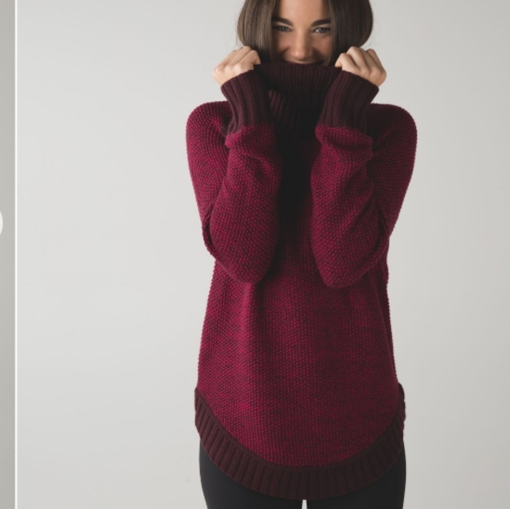 Lululemon Passage to Prana Sweater in Berry Rumble